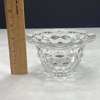 Vintage Fostoria American Clear Glass Cube Footed Mayonnaise Condiment Bowl