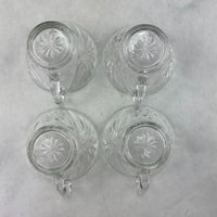 Vintage Anchor Hocking Clear Glass Star Of David Prescut Punch Cups Set of 4