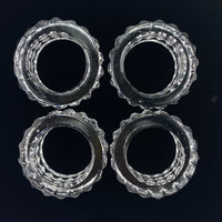 Gorham Fairfax Barware Clear Cut Crystal Napkin Rings Set of 4 with Box