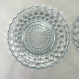 Vintage Anchor Hocking Sapphire Blue Bubble Glass Dessert Bread Plate Lot of 2