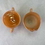 Vintage Fire King Peach Luster Laurel Leaf Creamer Sugar Set