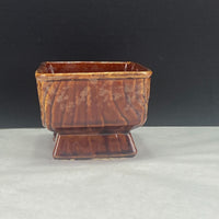 Vintage Tree Trunk Pedestal Planter Brown