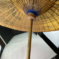 Vintage Asian Wood and Paper Umbrella Parasol