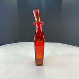 Vintage Tangerine Amberina Art Glass Decanter Barware Bottle