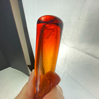 Vintage Tangerine Amberina Art Glass Decanter Barware Bottle