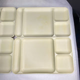 Vintage Tupperware 1535-5 Divided Camping Lap Lunch Trays Almond Set of 5