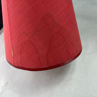 Vintage Glass Boudoir Table Lamps Red Lampshades Set of 2