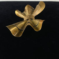 Vintage Brass Bow Brooch Pin