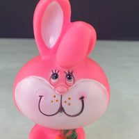 Vintage Easter Unlimited Pink Rubber Rabbit Squeak Toy