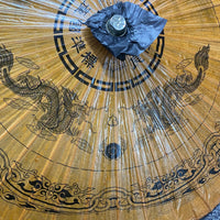 Vintage Asian Wood and Paper Umbrella Parasol