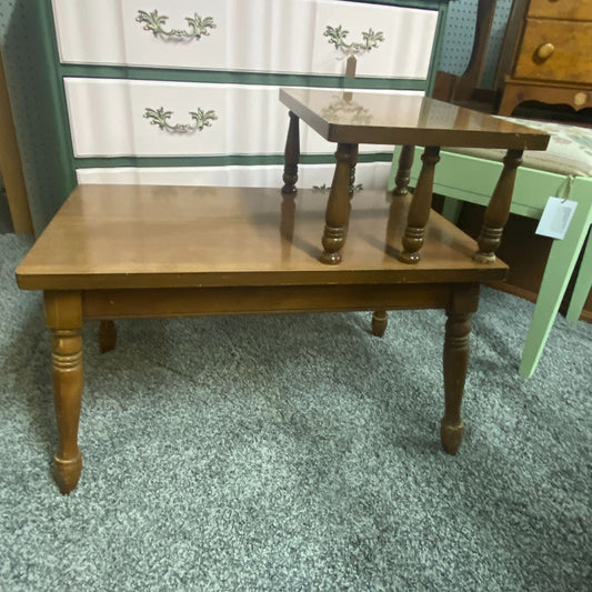 Vintage Mersman 2 Tier Side Table Laminate Top and Wood