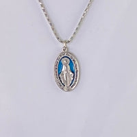 O Mary Conceived Without Sin Medallion Enamel Necklace