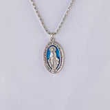 O Mary Conceived Without Sin Medallion Enamel Necklace