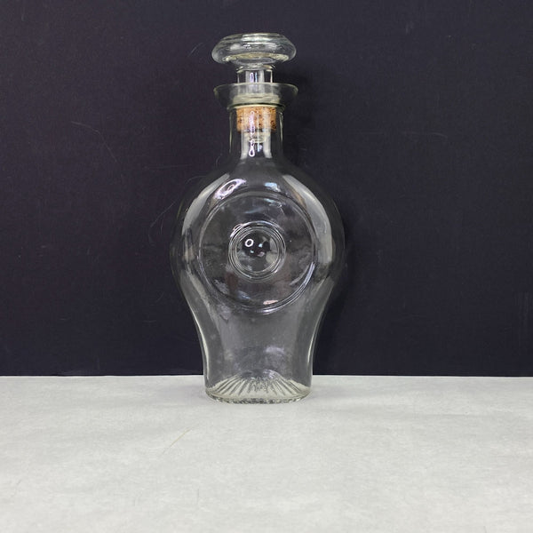 Vintage Clear Glass Circle Design Decanter Bottle