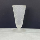 Vintage Indiana Glass Clear Satin Frosted Hobnail Flower Vase