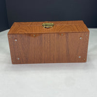 Vintage Ballonoff Porta File Metal Woodgrain File Box