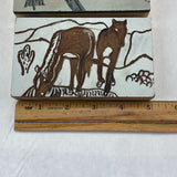 Linoleum Wood Print Block  Lot of 3 American Crayon Company and Other