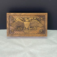 Vintage Avon Faux Wood American Eagle E Pluribus Unum Jewelry Box