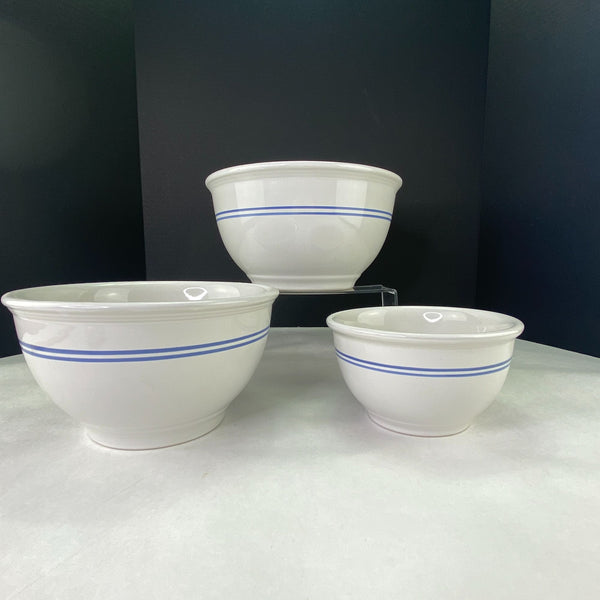 Vintage Gibson Nesting Mixing Bowls Blue Bands