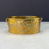 Vintage Hosley Embossed Solid Brass Handled Oval Planter