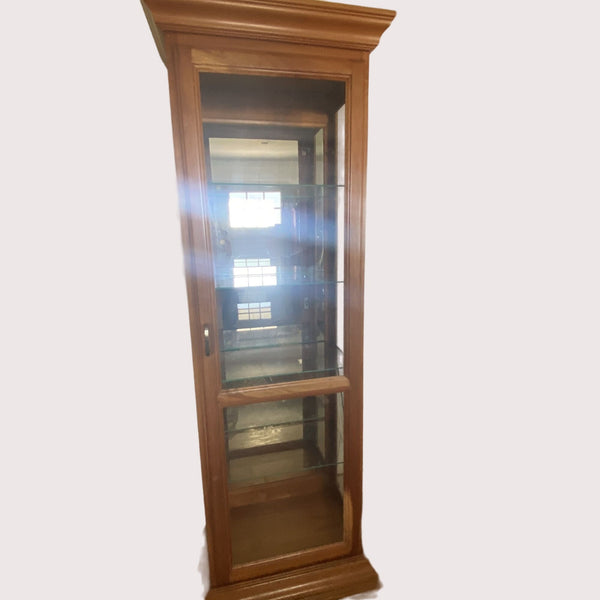 Solid Wood Lighted Curio Cabinet Display