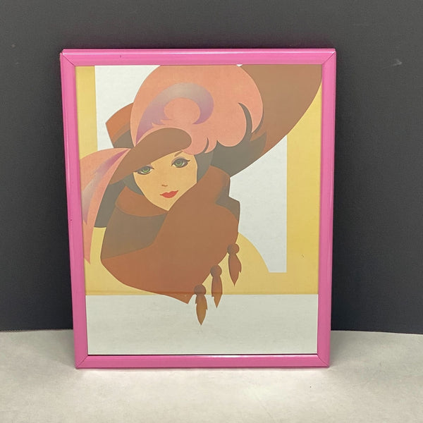 Vintage Aldo Fazio Mirror Art Deco Fashion Lady Wall Decor