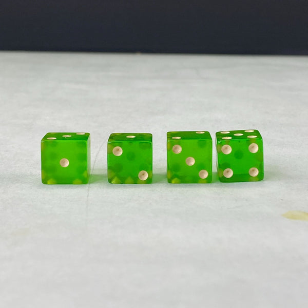 Vintage Bakelite Dice Translucent Green Apple Lot of 2 Sets