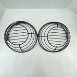 Black Metal Wire Fruit or Egg Baskets Swing Handle 11.5" Set of 2