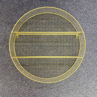 Metal Mesh Gold Color Circle 2 Shelf Wall Display 25" x 5"