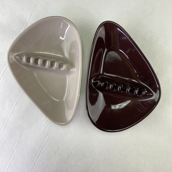 Vintage Anholt Denver Colorado Ceramic Boomerang Ashtray Lot of 2 Gray Brown