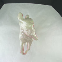 Vintage Marcia of California Pottery Pearlized Pink & White Ceramic Rearing Horse Figurine