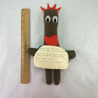 Vintage Hand Made Fabric Gag Gift Dammit Doll 12"