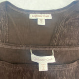 Coldwater Creek 2 Pc Tank and Jacket Travel Knit Brown Size S