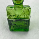 Vintage Miniature Nip EC Booz Whiskey Cabin Green Glass Bottle Cork Top