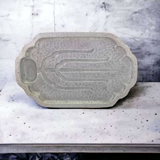 Vintage Cast Aluminum Meat Fish Carving Platter