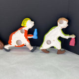 Vintage Arnels Chalkware Race to the Outhouse Retro Wall Décor