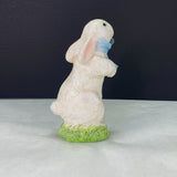 White Glitter Standing Easter Bunny Rabbit Figurine
