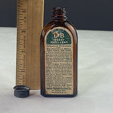 Vintage DB Insect Repellent Amber Glass Bottle Empty