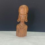 Vintage Hand Carved Wood Sculpture Tanzania African Tribal Head