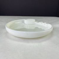 Vintage MCM Milk Glass Ashtray with Lighter Insert