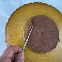 Vintage Wood Bark Tree Stump Nutcracker Bowl and Picks