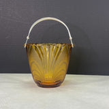 Vintage Brockway Amber Glass Nouveau Ice Bucket