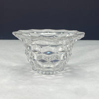 Vintage Fostoria American Clear Glass Cube Footed Mayonnaise Condiment Bowl