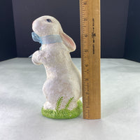 White Glitter Standing Easter Bunny Rabbit Figurine