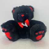 Dandee Black Teddy Bear Plush Red Heart Feet Bow
