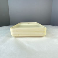 Vintage Tupperware 1535-5 Divided Camping Lap Lunch Trays Almond Set of 5