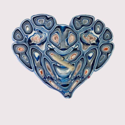 Holland House Sculpted Heart Candle Blue Red White