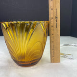 Vintage Brockway Amber Glass Nouveau Ice Bucket