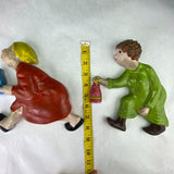 Vintage Arnels Chalkware Race to the Outhouse Retro Wall Décor