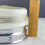 Vintage Ceiling Light Fixture Glass Diamond Pattern 5" Fitter
